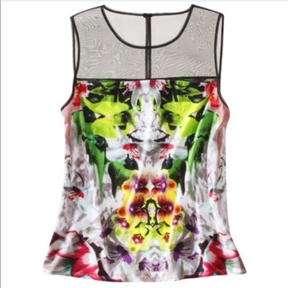 Prabal Gurung for Target Tops - Printed tank with mesh top